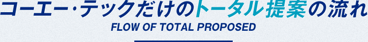 コーエー・テックだけのトータル提案の流れ